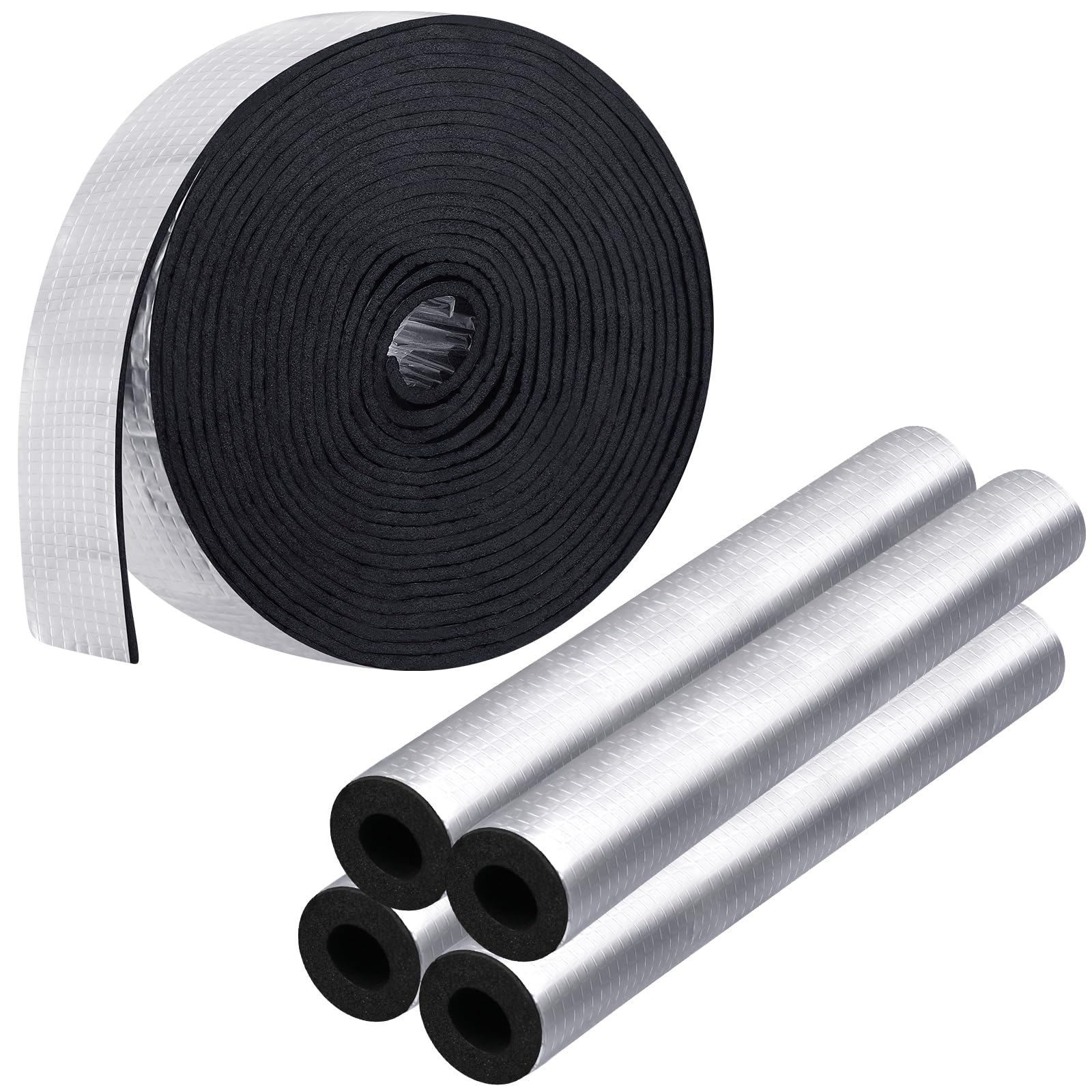 Auroray pipe insulation foam tube roll shields outdoor pipes from freezing with durable neoprene foam.