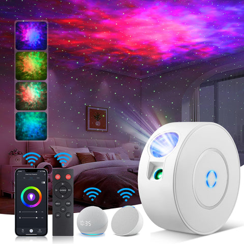 Aurviv Starry Sky Projector app control enables easy color and scene adjustments.