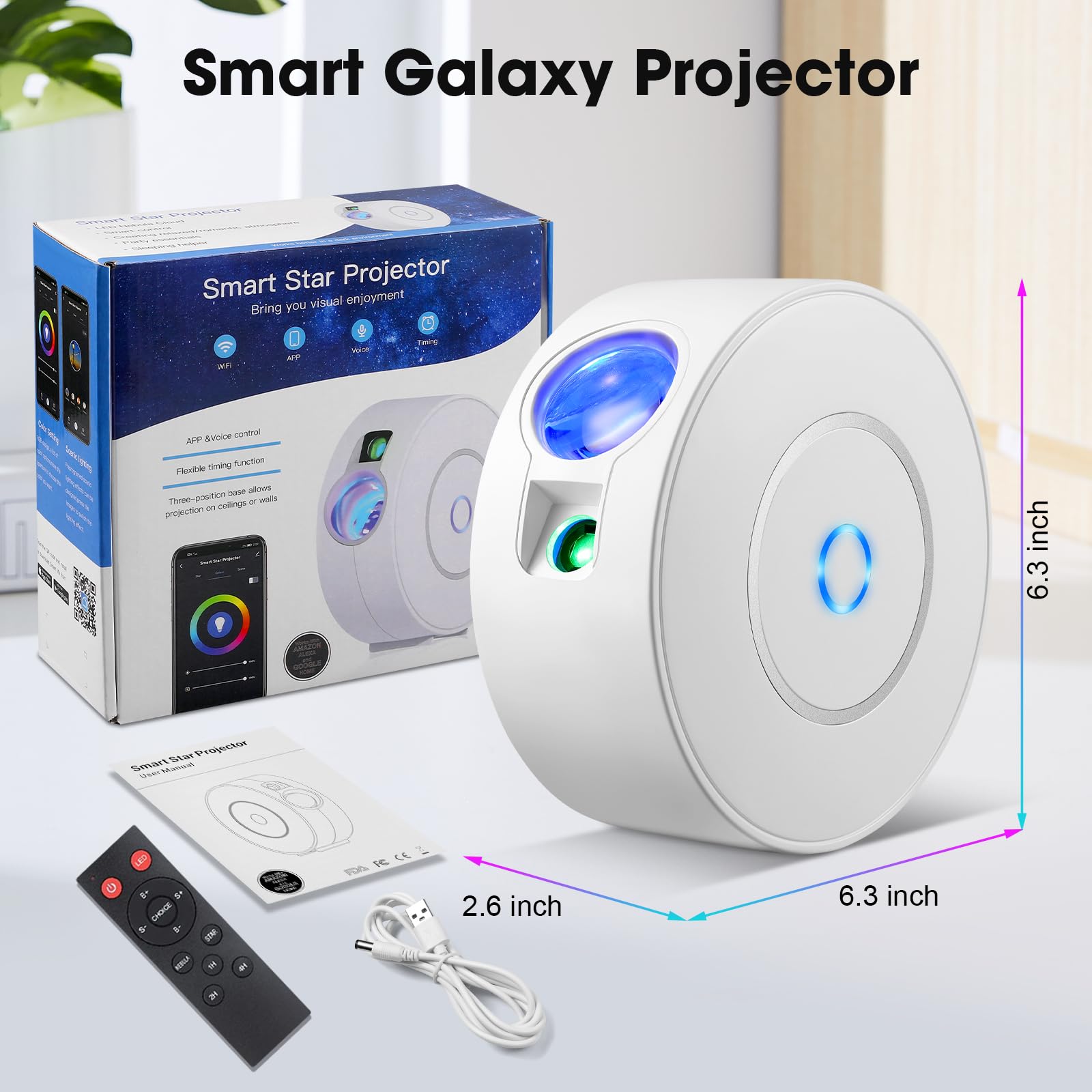 Aurviv Starry Sky Projector operates quietly, perfect for restful sleep.