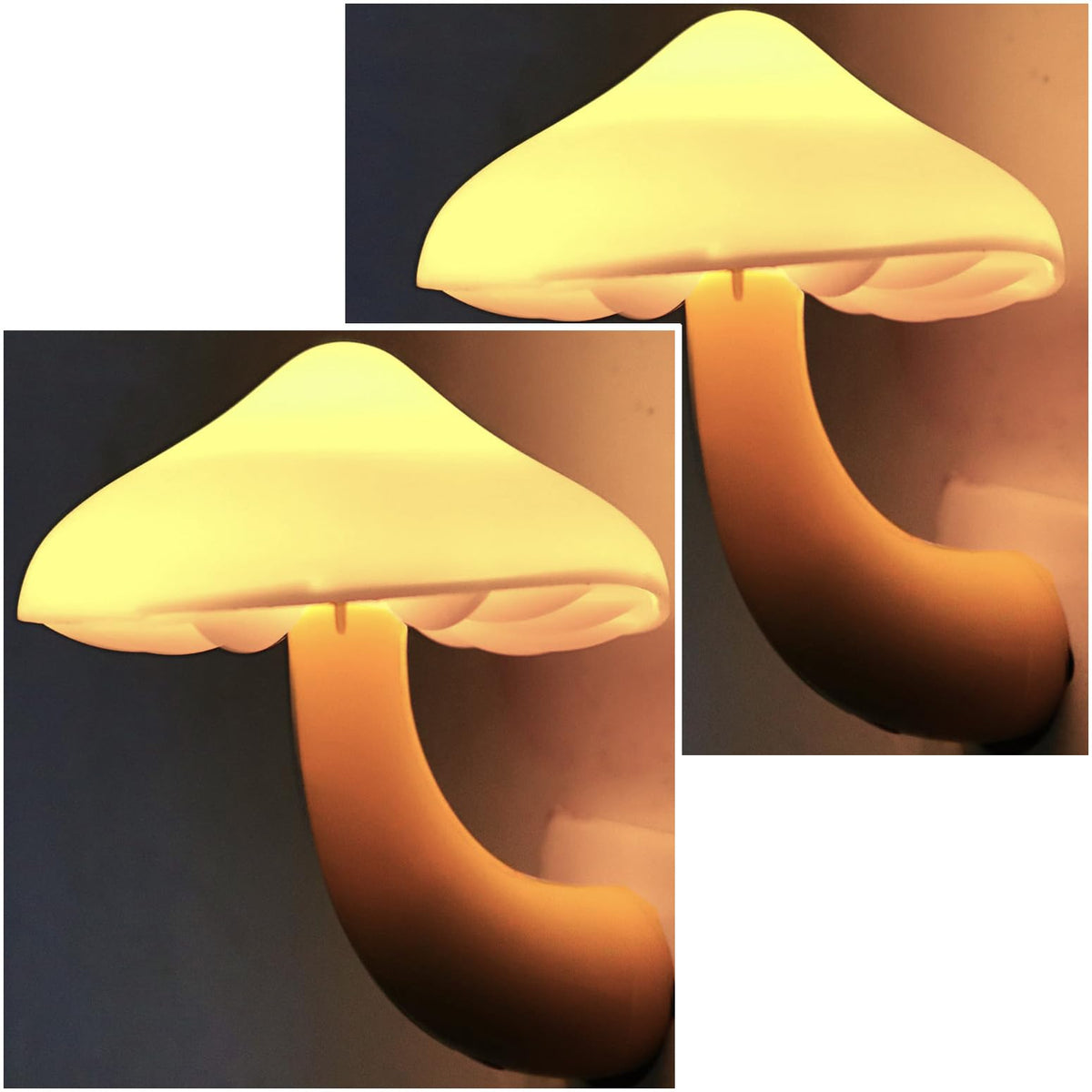 AUSAYE 2pack LED mushroom night light with warm white glow for cozy hallways