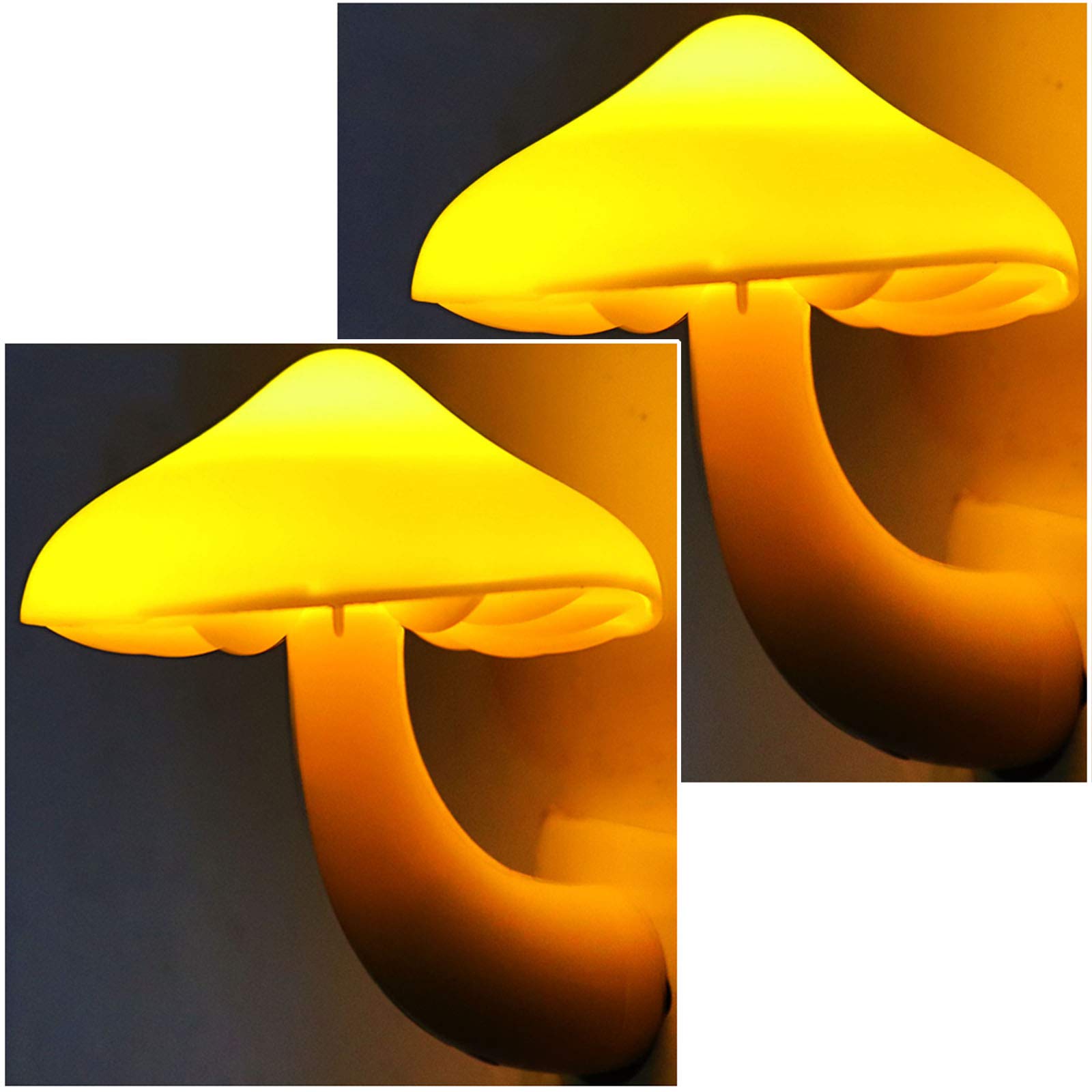 AUSAYE mushroom night light front view shows a compact two-pack for versatile placement and soft ambience