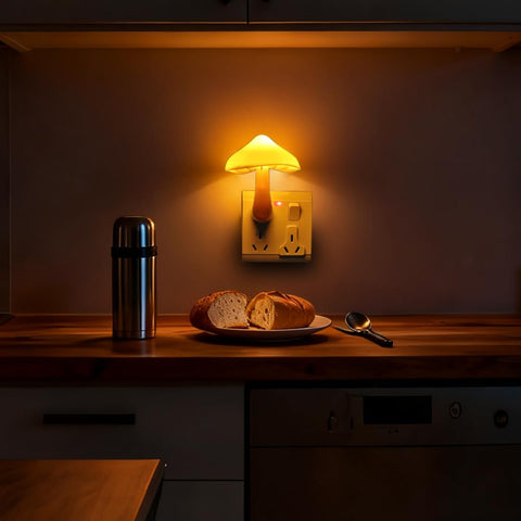 AUSAYE mushroom night light sensor-activated glow offers hands-free use in dark hallways