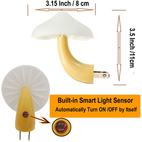 AUSAYE warm white mushroom night light creates a gentle bedroom ambiance