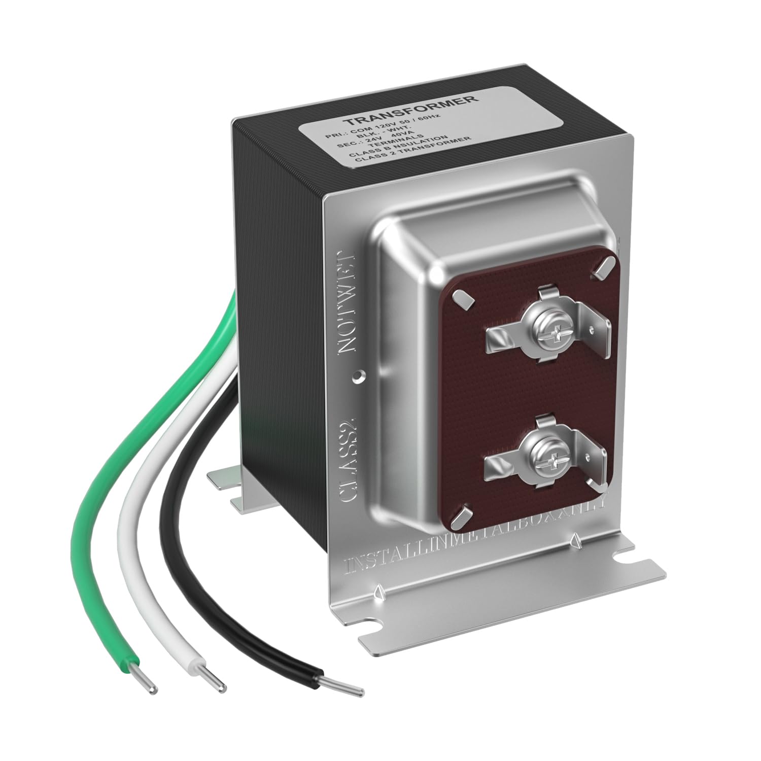 Auspow 24V transformer front view showing compact, sturdy design for doorbell power