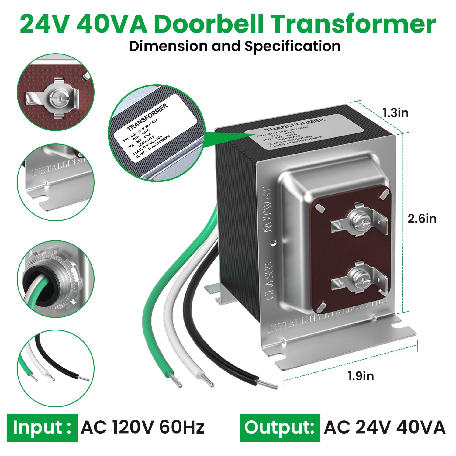 Auspow transformer wiring terminal block for secure connections