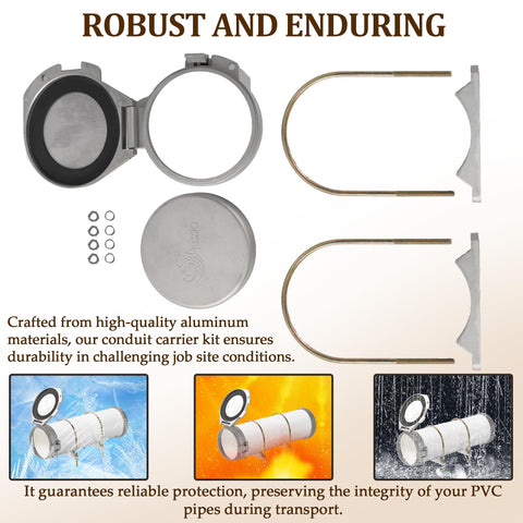 Aussio conduit carrier kit aluminum construction for durability