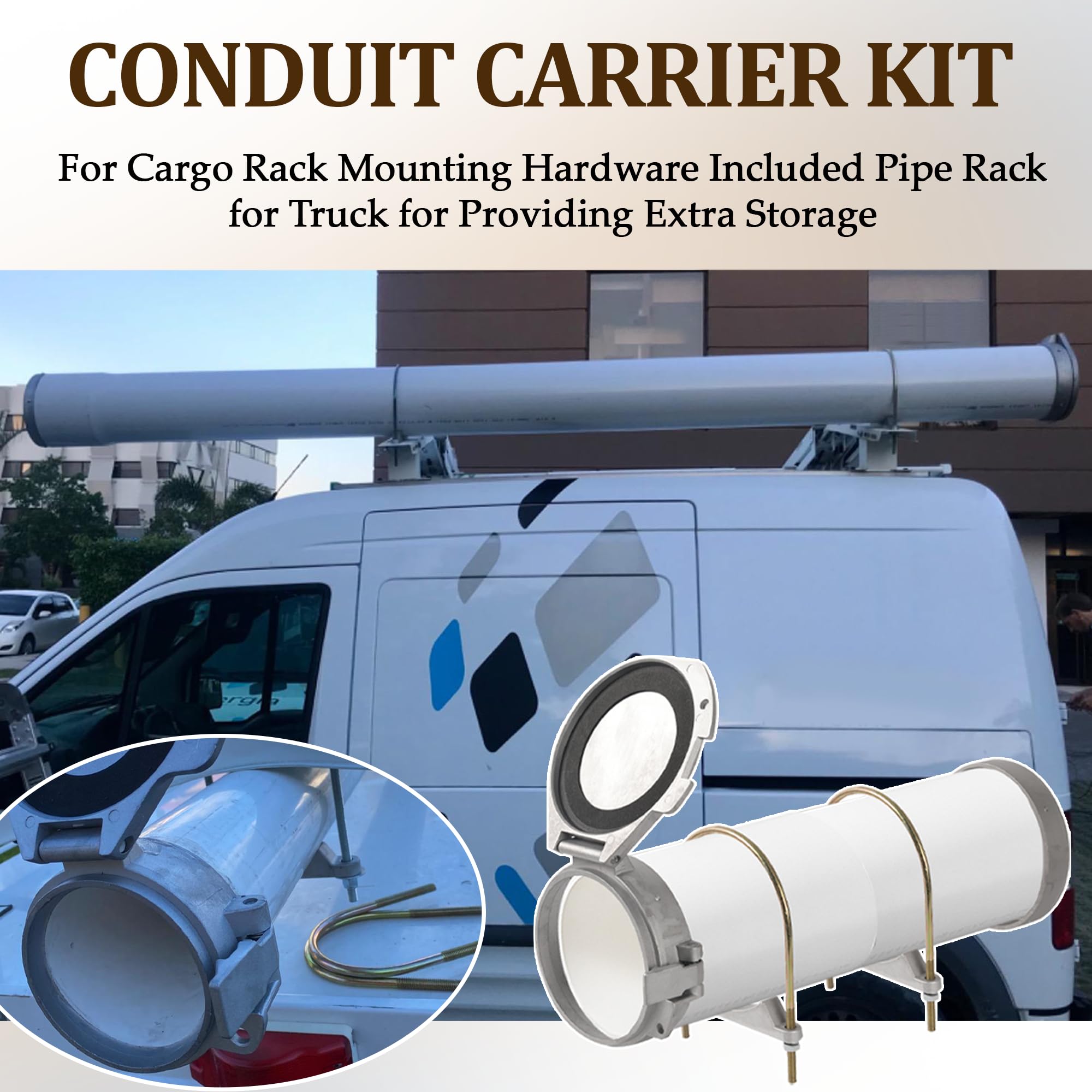 Aussio conduit carrier kit U-bolts provide sturdy mounting