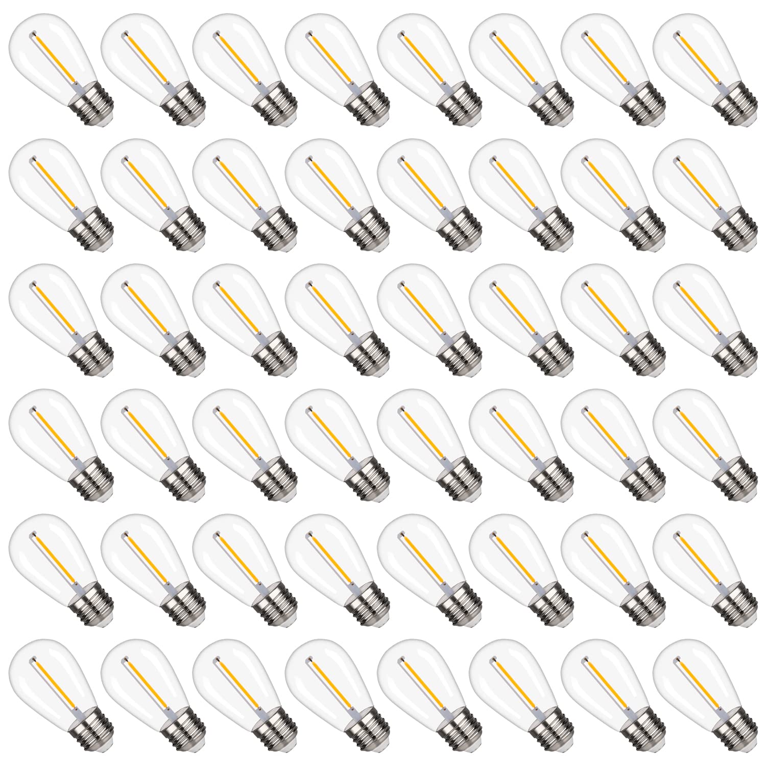 Austin Coast S14 bulb with clear plastic for durable outdoor lighting.