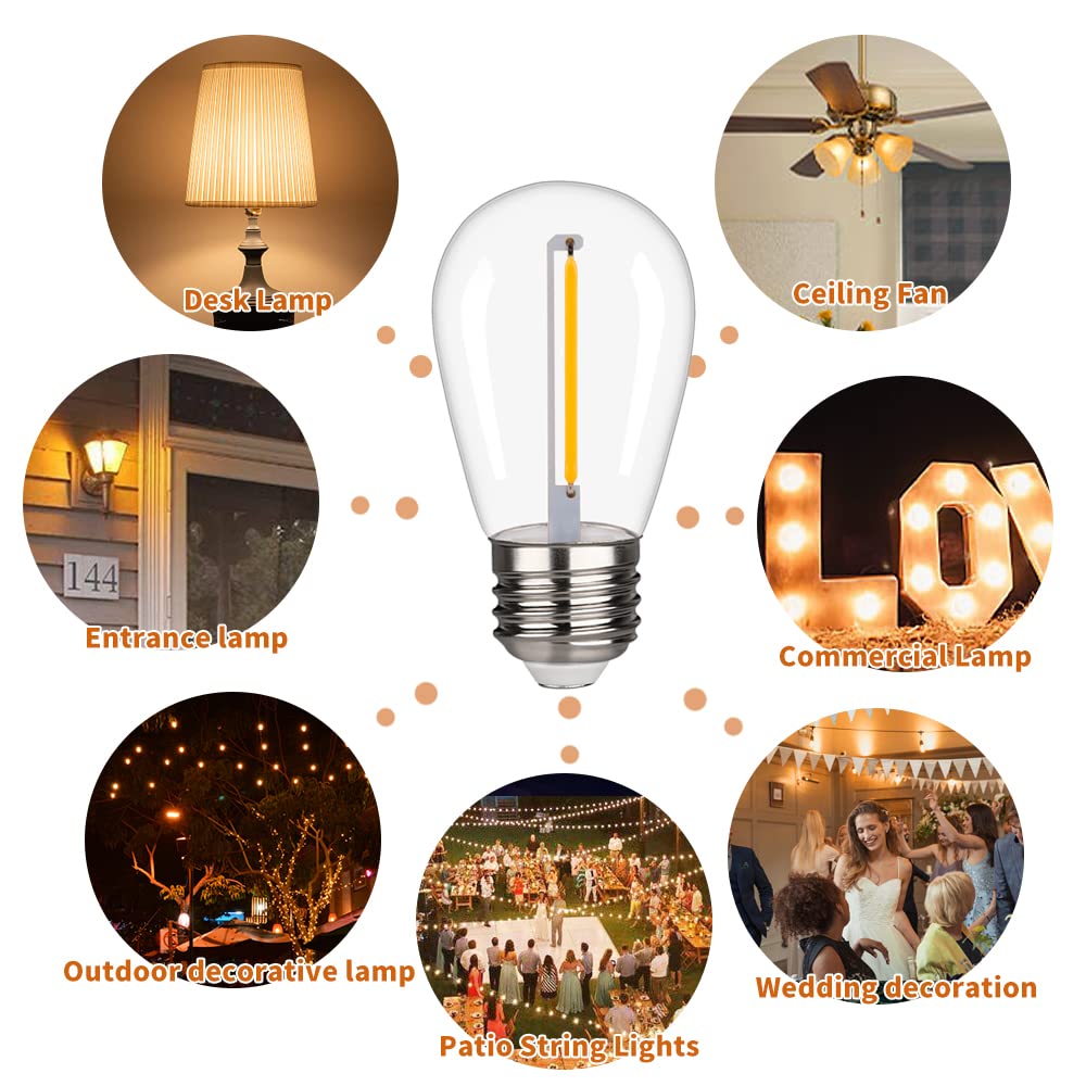 Austin Coast S14 bulb is energy-efficient 1W for lower power use.