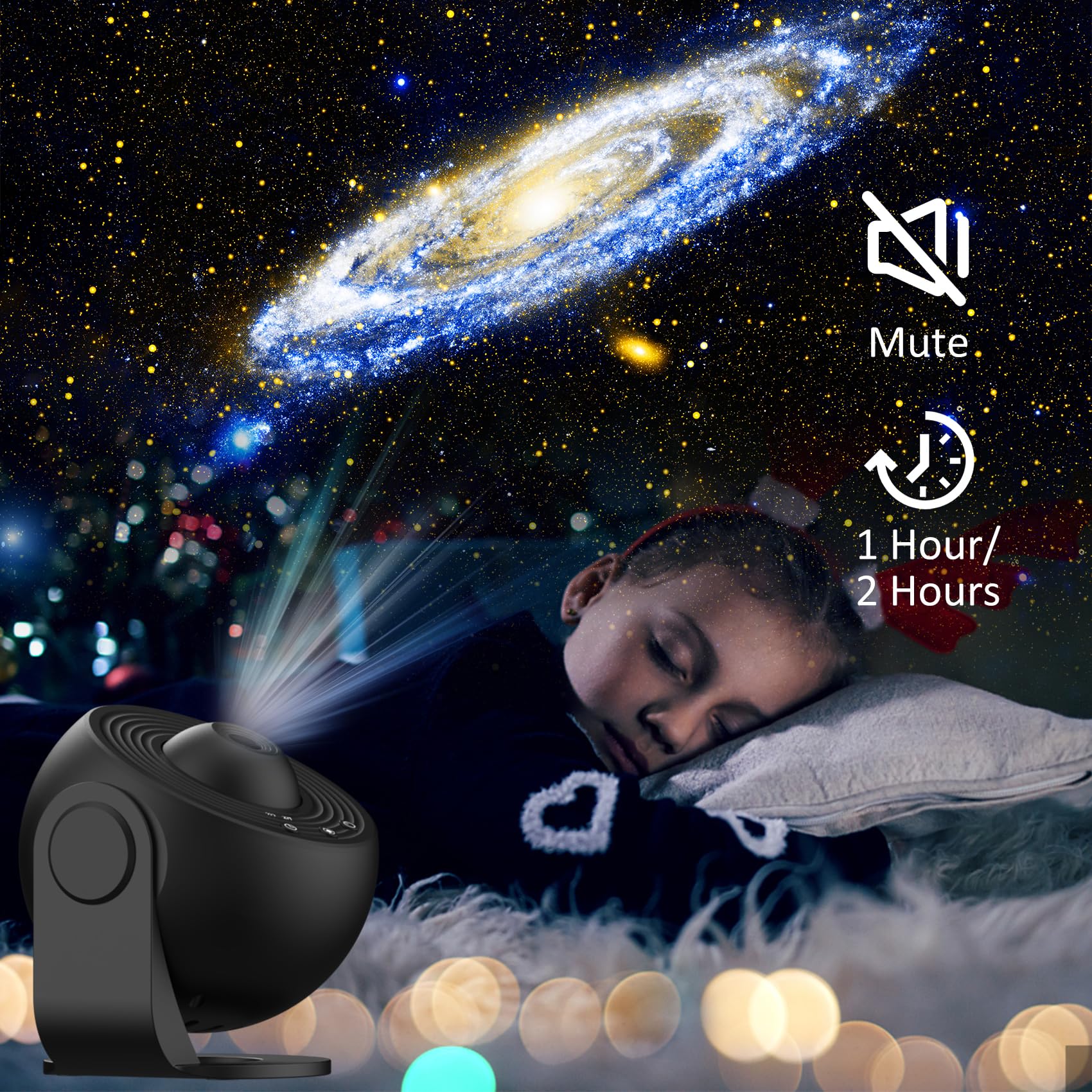 Ausyle Galaxy Projector Milky Way disc offers dramatic starry ambience.