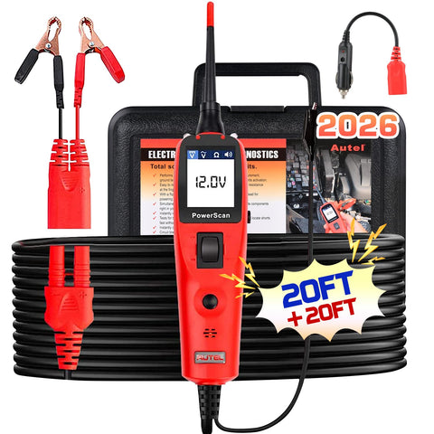 Autel PowerScan front view demonstrating its compact circuit tester for quick checks.
