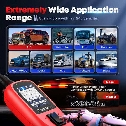 Autel PowerScan resistance mode measuring circuit resistance for connectivity insight.