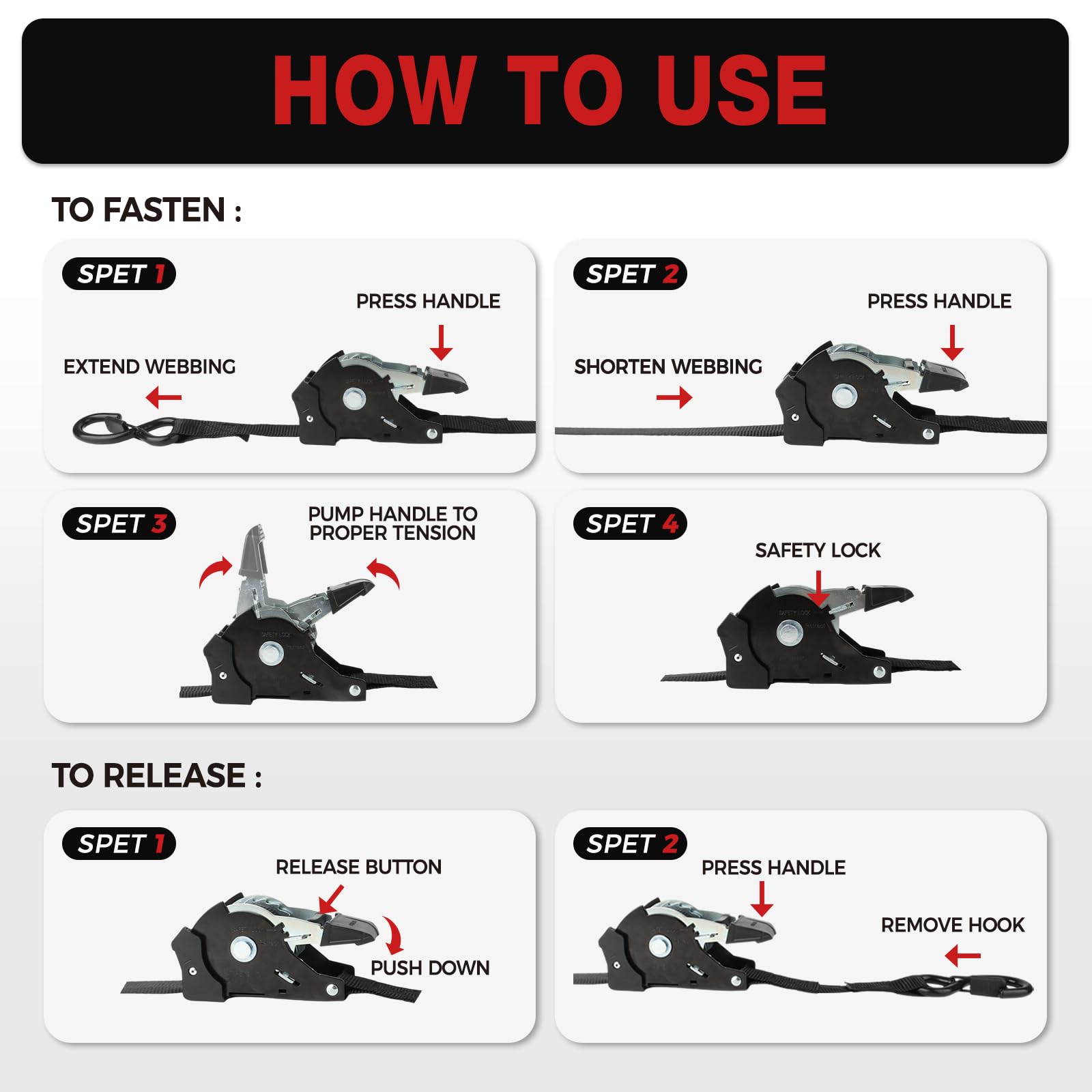 Autofonder storage bag keeps straps organized after use.