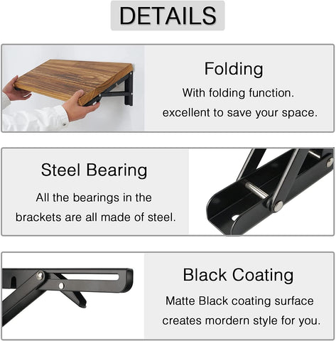 AutoHJ sturdy triangle-structure bracket supports up to 177 lbs per pair.