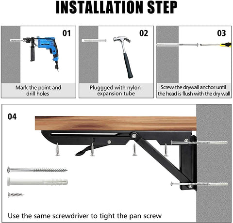 AutoHJ wall-mounted shelf bracket set ideal for garages and kitchens.