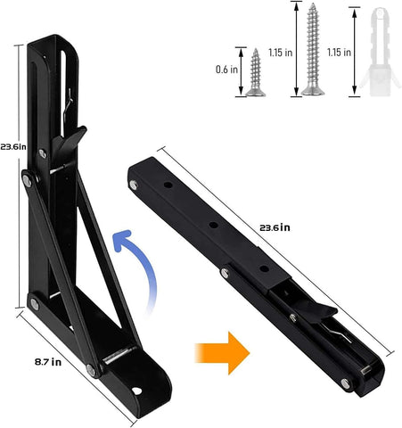 AUTOHJ folding shelf brackets 4-pack ready for quick installation