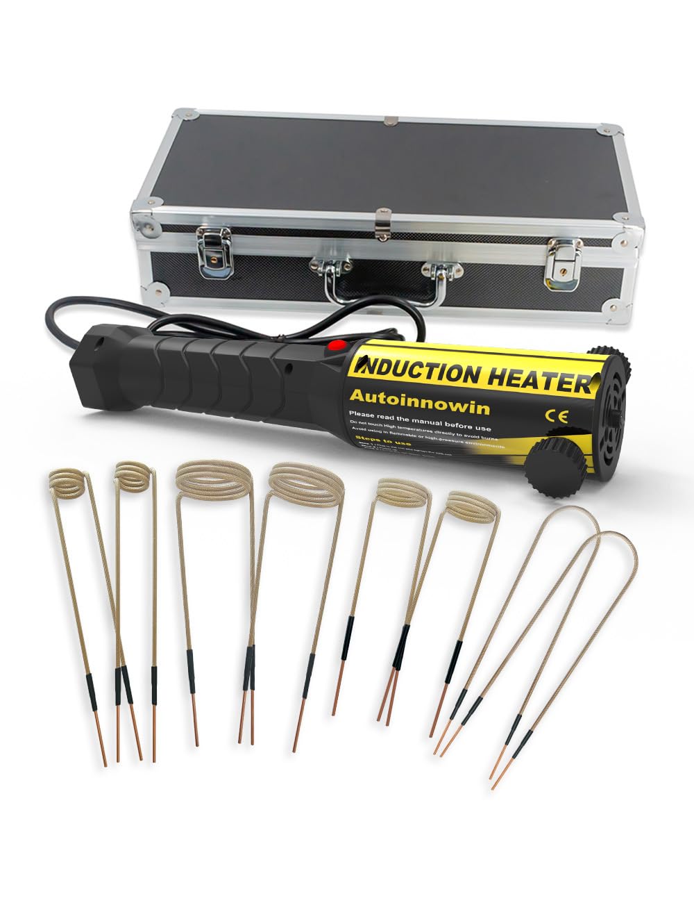 Autoinnowin induction heater with eight coils for versatile bolt loosening.