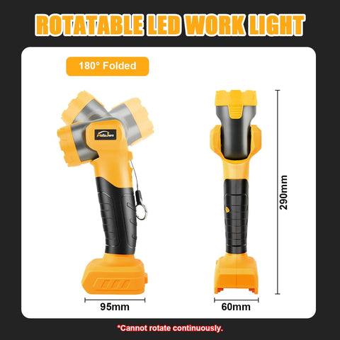 Non-slip handle provides secure grip on AUTOJARE LED light during tough tasks.