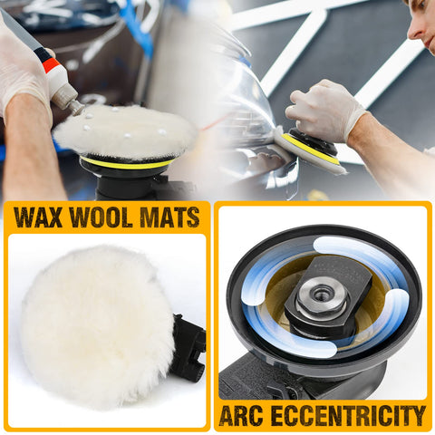 Autolock air sander connected to quick-connect for rapid setup.