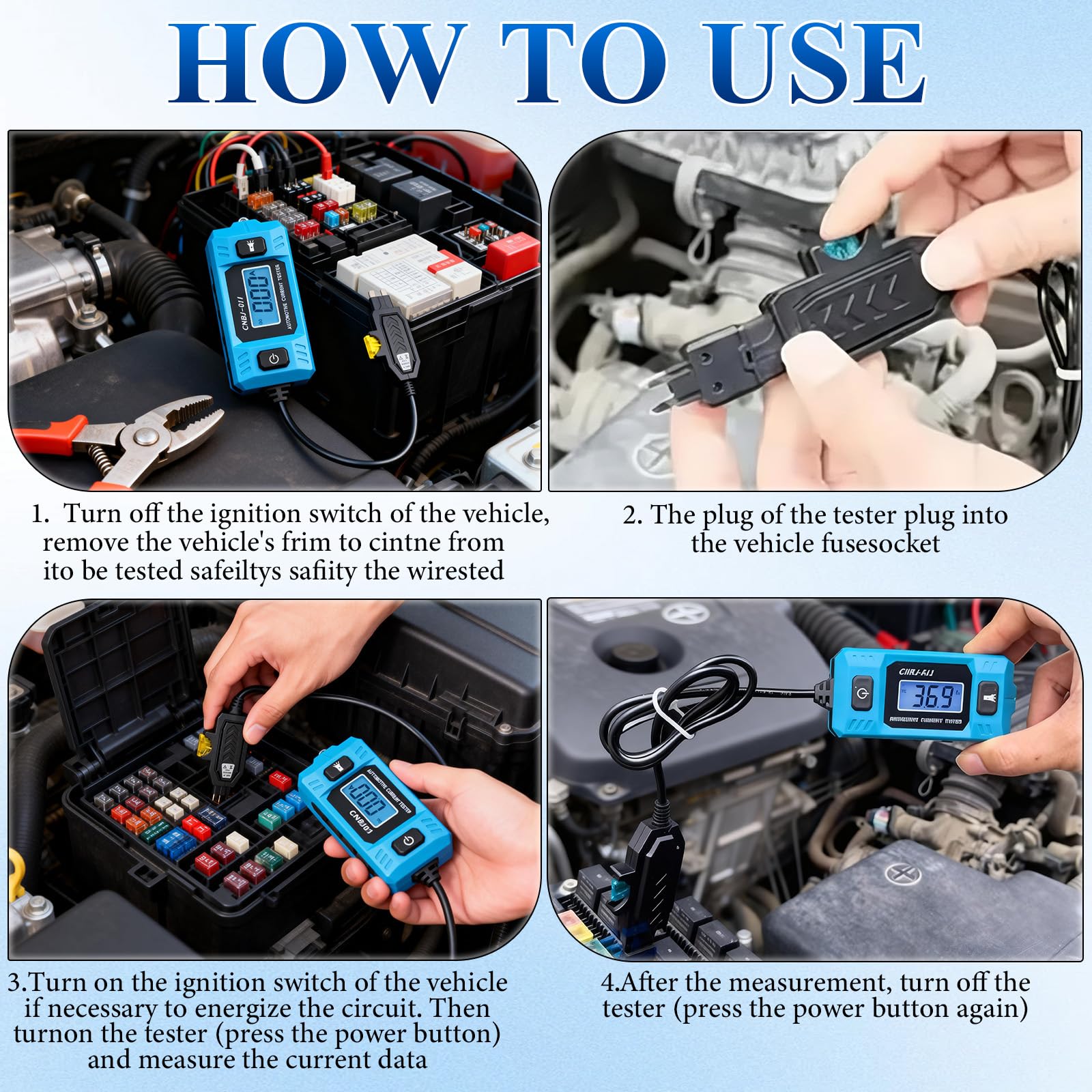Automotive Circuit Fault Probe Tester durable ABS/PC construction withstands automotive environments.