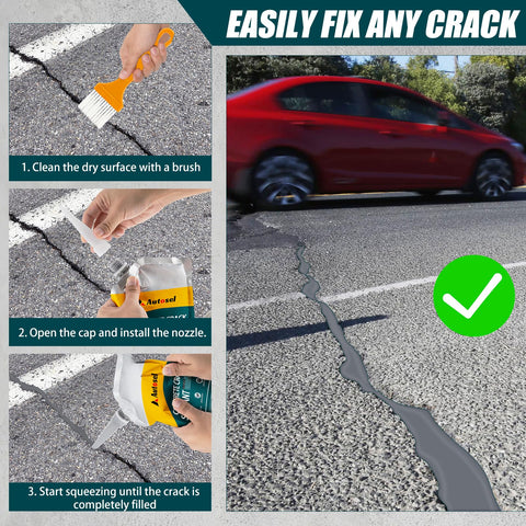 Autosel multi-surface filler works on concrete, asphalt, brick, and tile