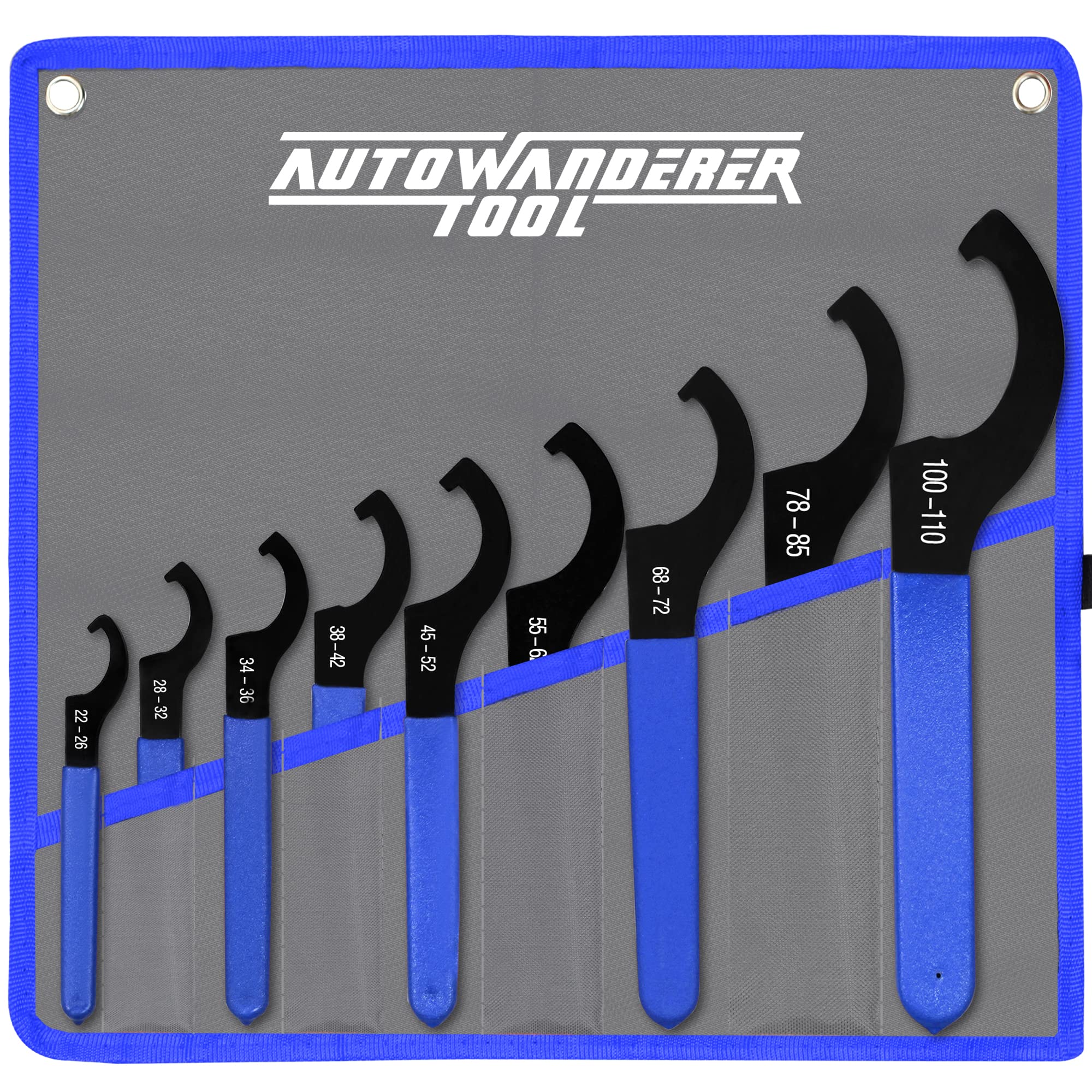 AutoWanderer Tool 22-26mm coilover wrench with precise fit reduces slippage during use.