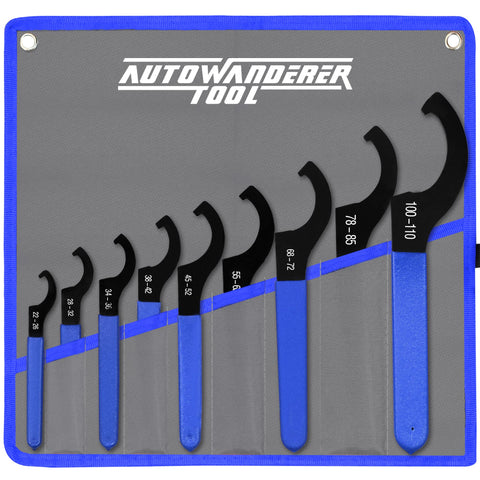 AutoWanderer Tool 22-26mm coilover wrench with precise fit reduces slippage during use.