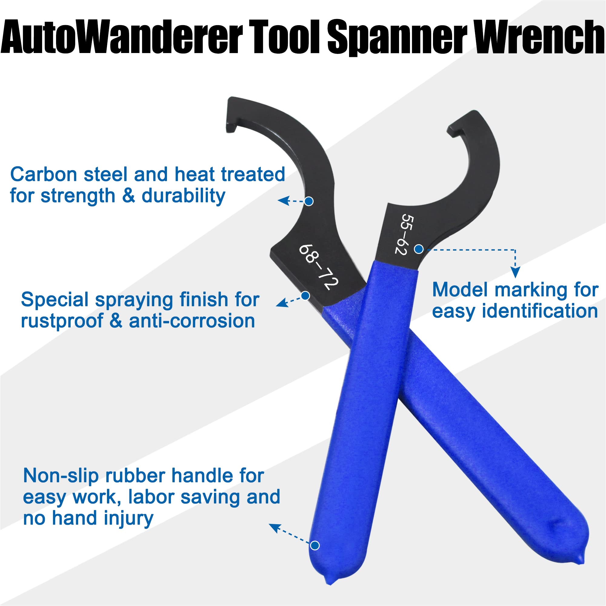 AutoWanderer Tool 28-32mm coilover wrench improves grip for safer adjustments.