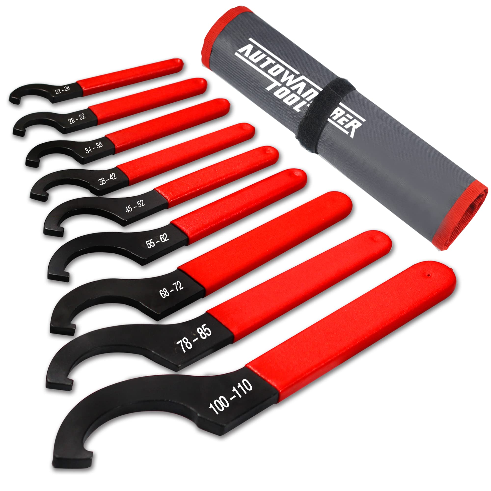AutoWanderer Tool rollup pouch keeps the 9-piece set organized for quick roadside adjustments.
