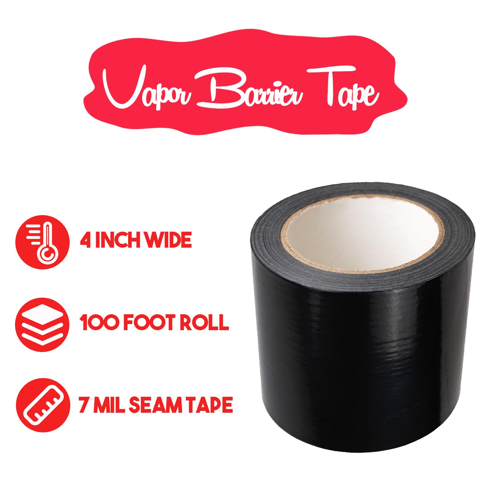 Autrends Black Seal Tape on crawl-space wall seam provides a strong seal.