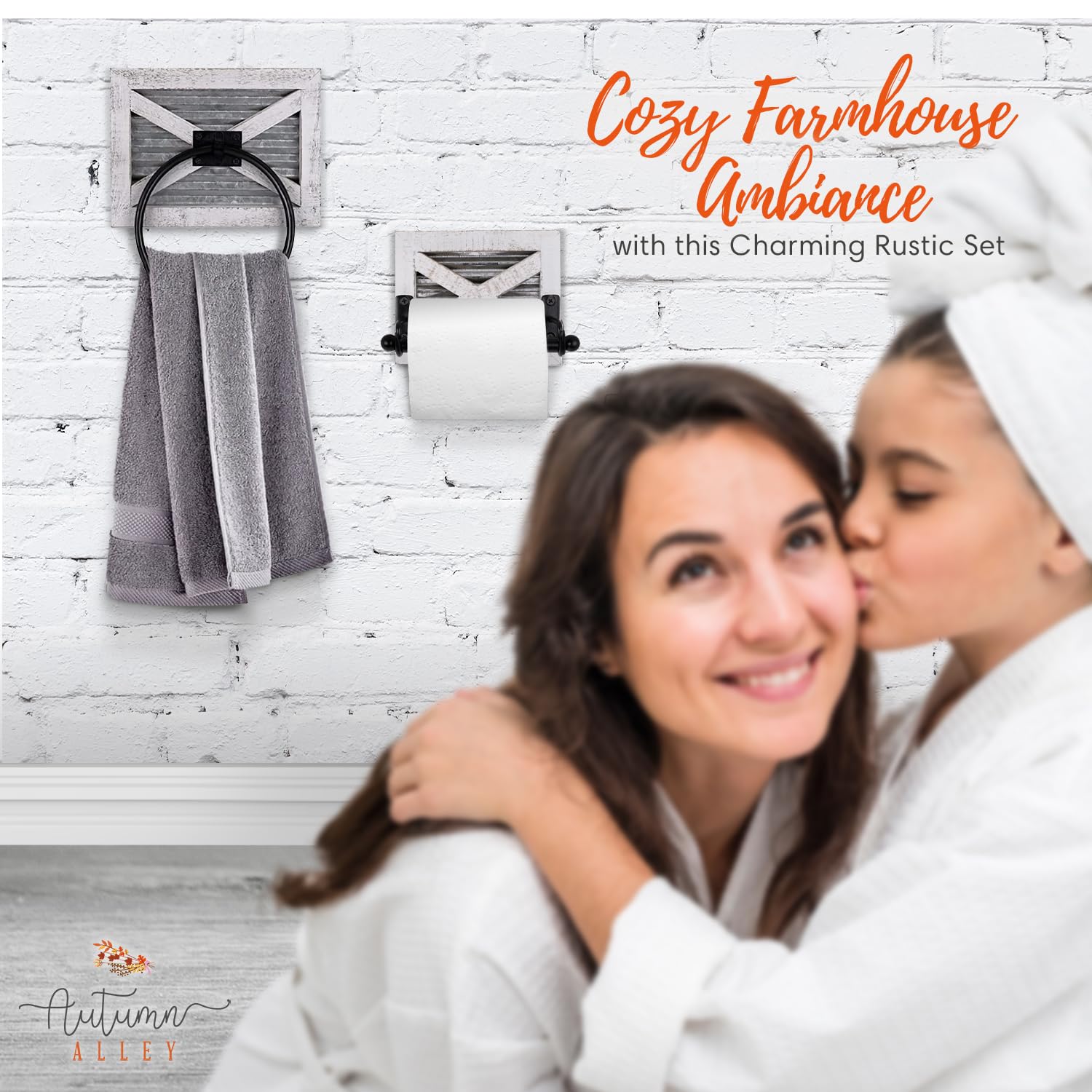 Autumn Alley bathroom decor display for cohesive farmhouse style.