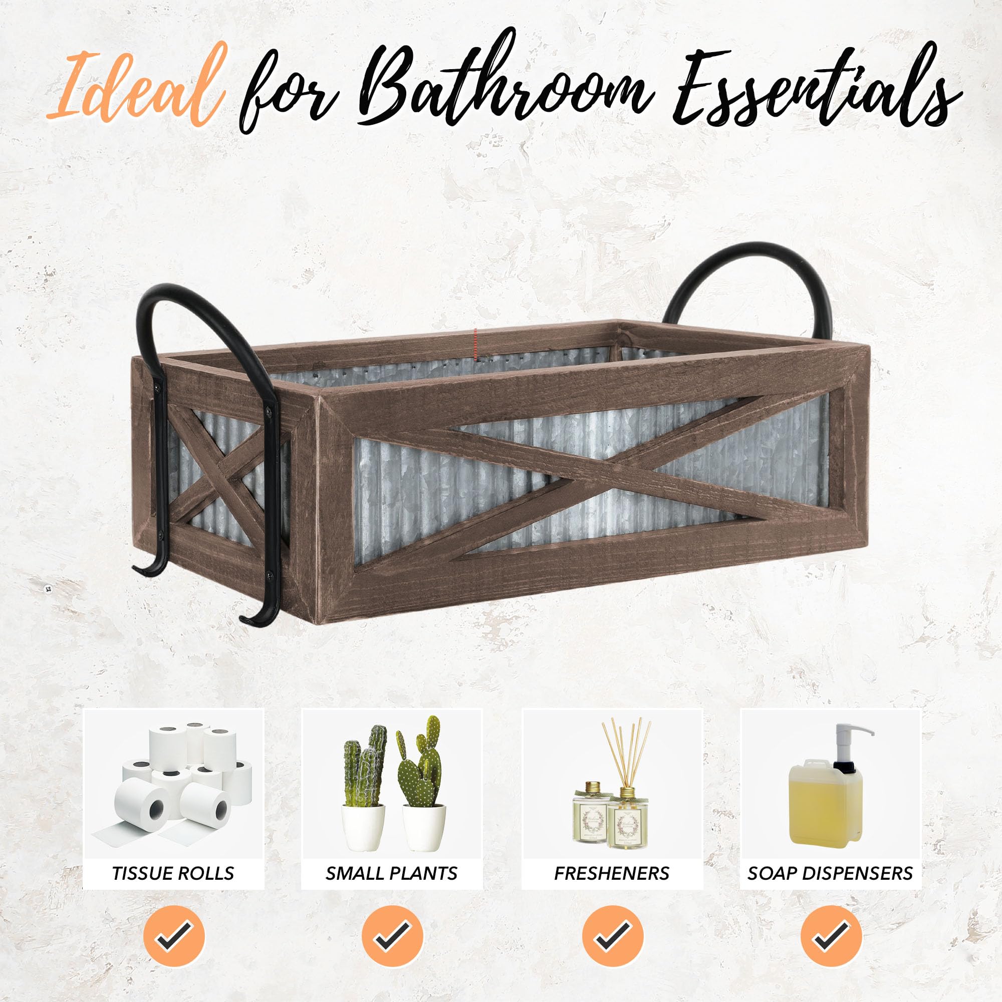 Autumn Alley farmhouse bathroom decor adds rustic charm