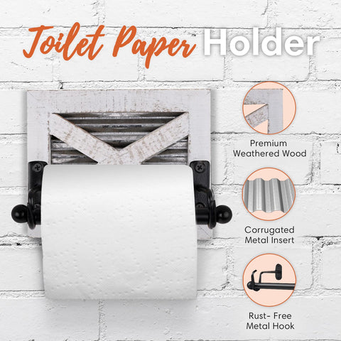 Autumn Alley towel ring, coordinating rustic white finish for easy towel access.