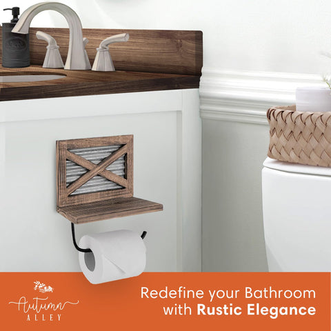 Autumn Alley western style decor for bathroom adds country charm on wall.