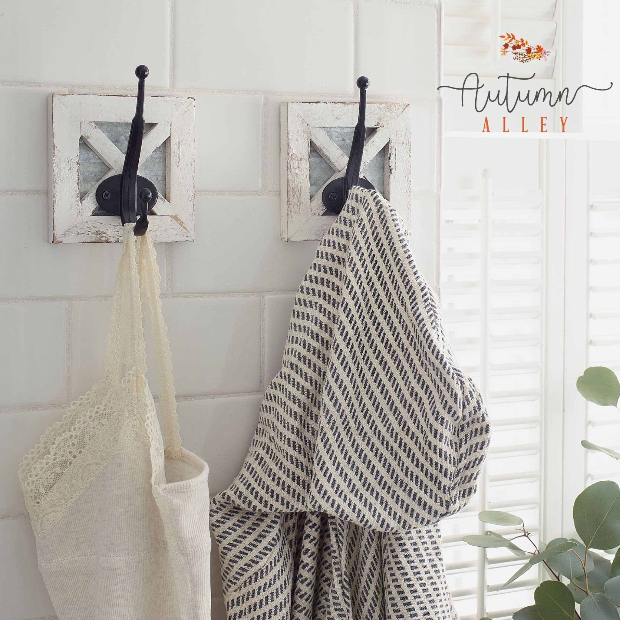 Autumn Alley white farmhouse robe hook—strong, stylish wall mount.