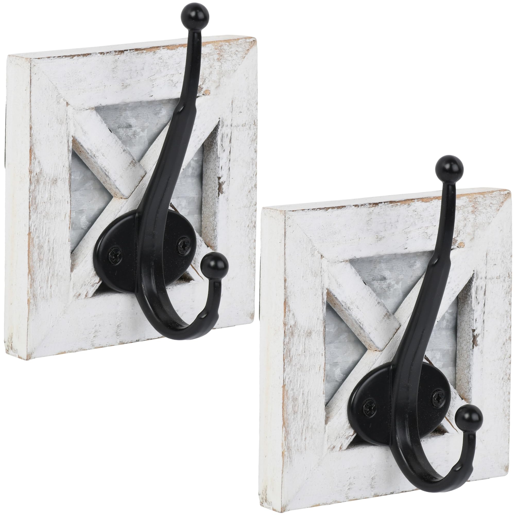 Autumn Alley white farmhouse towel hook—durable wood and metal finish.