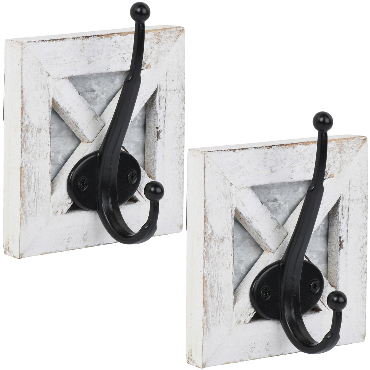 Autumn Alley white farmhouse towel hook—durable wood and metal finish.