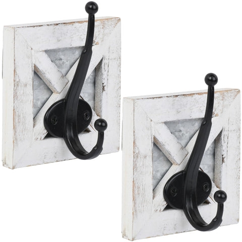 Autumn Alley white farmhouse towel hook—durable wood and metal finish.