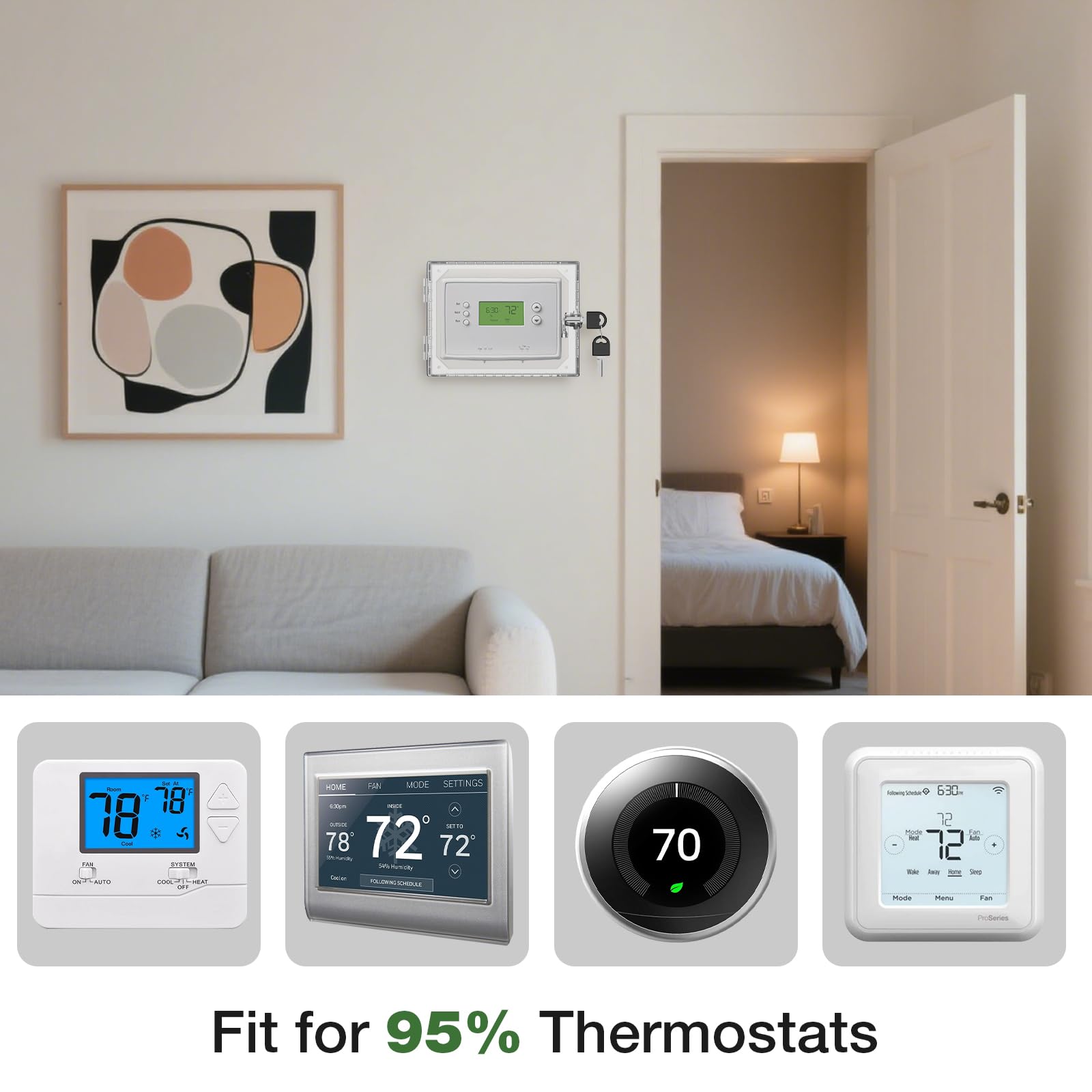 AUURIO interior-usable-size reveals compact fit for most thermostats