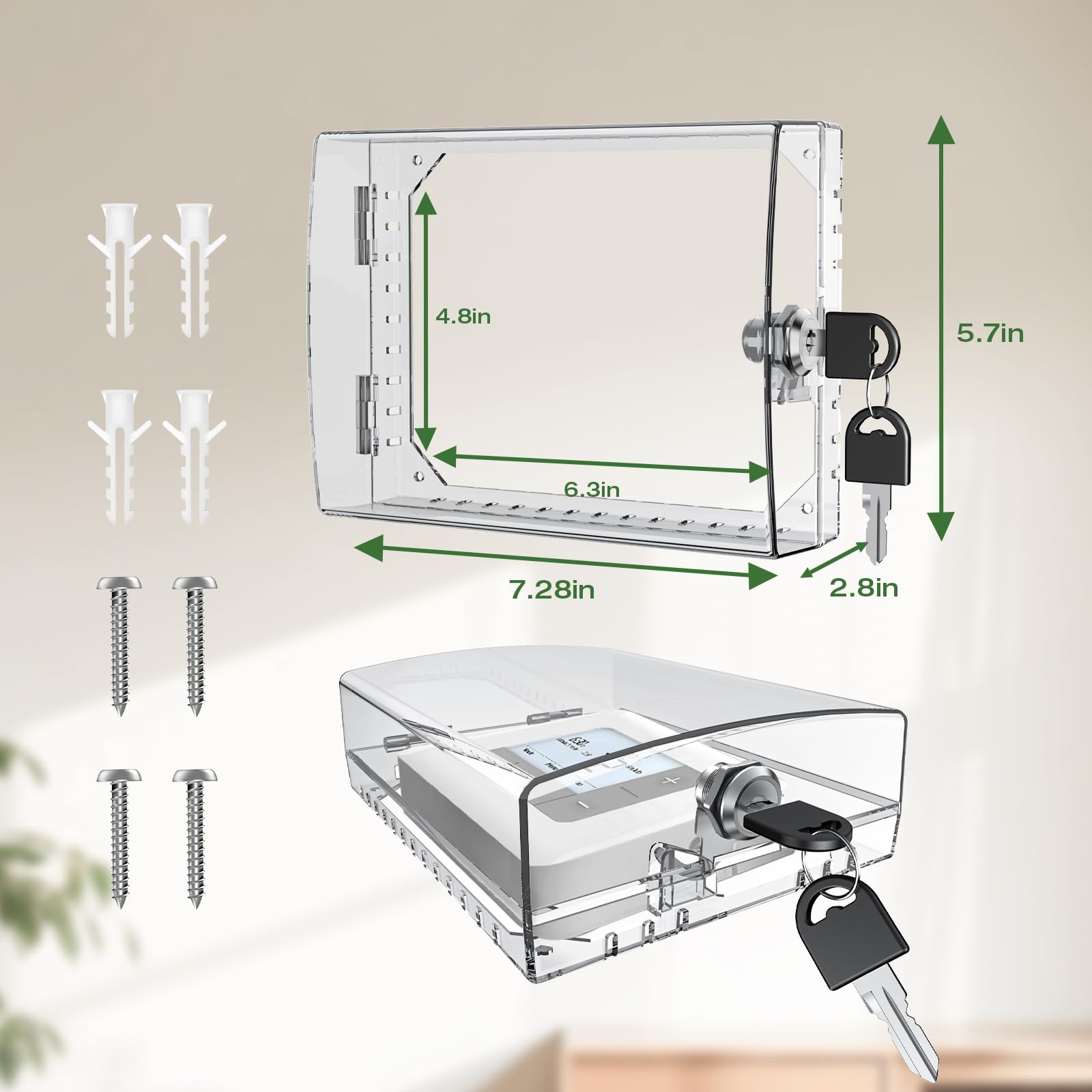 AUURIO PC material thermostat lock box resists UV yellowing for long-lasting clarity.