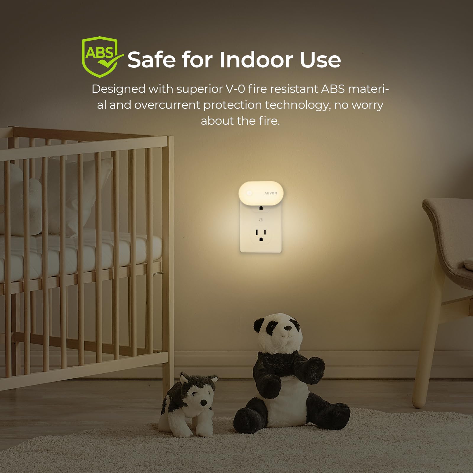 AUVON four-pack night lights include a user manual and warranty