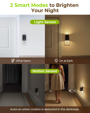 AUVON dusk-to-dawn sensor activates in darkness for hands-free lighting.