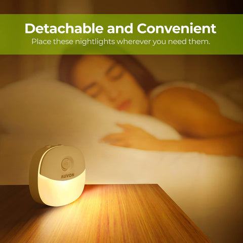 AUVON four-pack rechargeable night lights for versatile home lighting