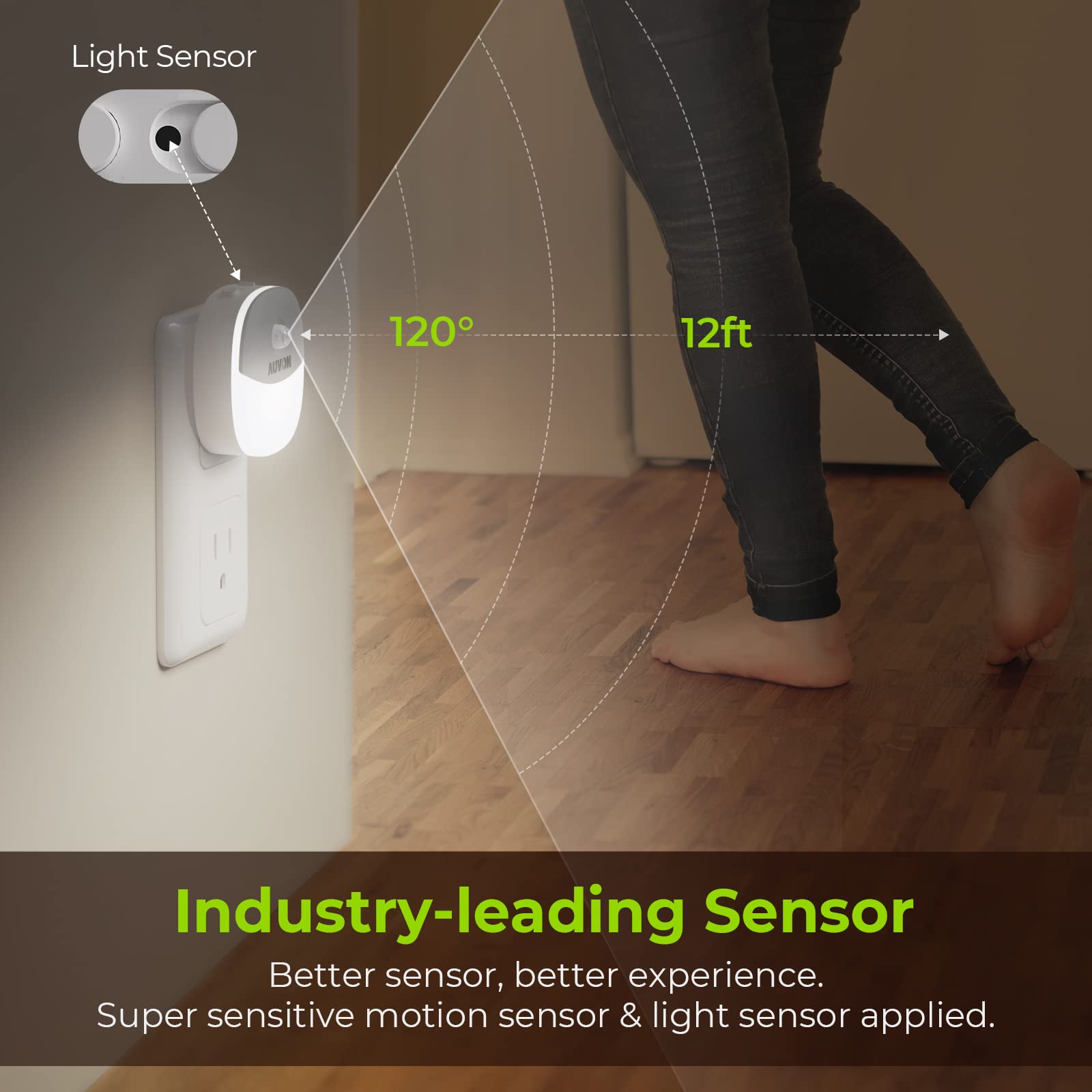 AUVON LED night light with adjustable brightness for mood lighting