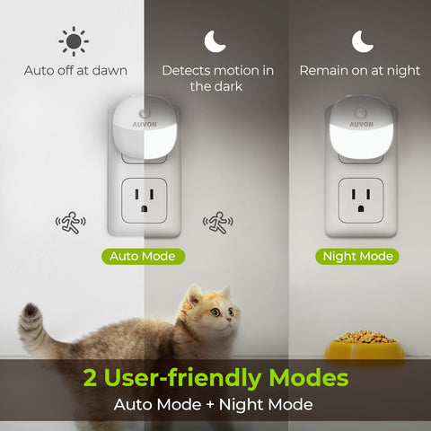 AUVON dusk-to-dawn sensor night light auto-activates in low light