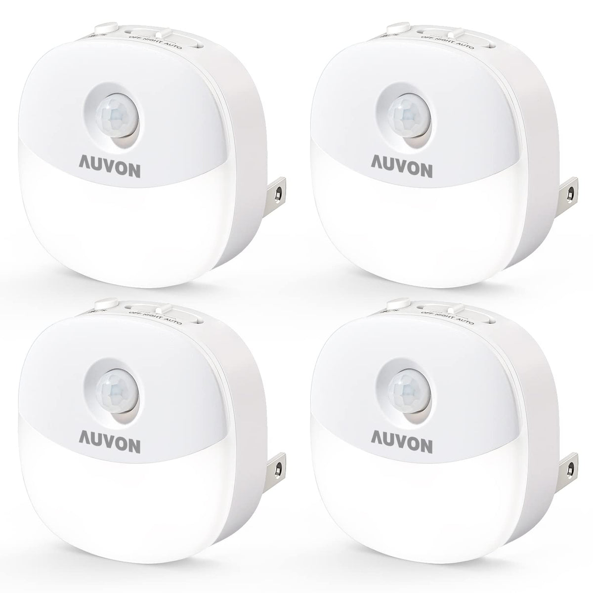 AUVON plug-in night light with motion sensor enabling hands-free hallway guidance