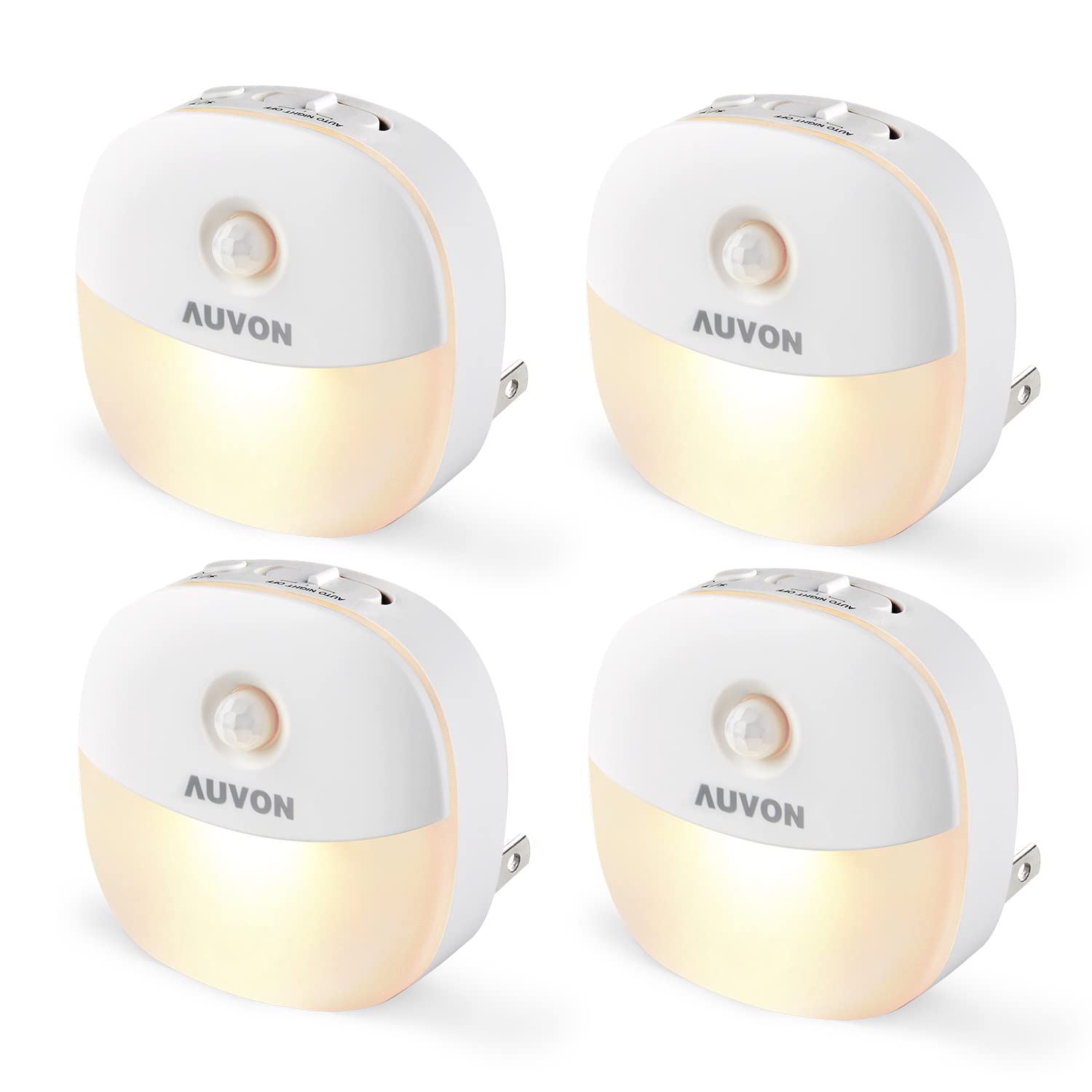 AUVON plug-in night light with motion sensor for safe hallway navigation