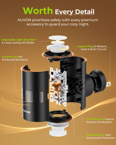 AUVON two-pack night light provides reliable ambient illumination.
