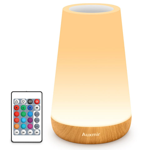Auxmir LED night light with touch-top control offers easy, soothing illumination for nurseries.