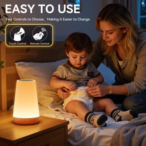 Auxmir LED night light with 5 brightness levels for reading or relaxing.